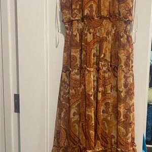 Taylor Brown and Tan Paisley Maxi Dress